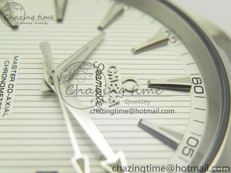 0307 Aqua Terra 150M SS VSF 1:1 Best Edition White Textured Dial Silver Markers on SS Bracelet A8500 Super Clone Chic 8041